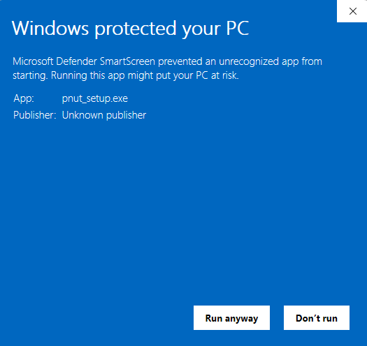 Run PNUT setup file